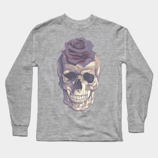 Skull With Flower Head Long Sleeve T-Shirt